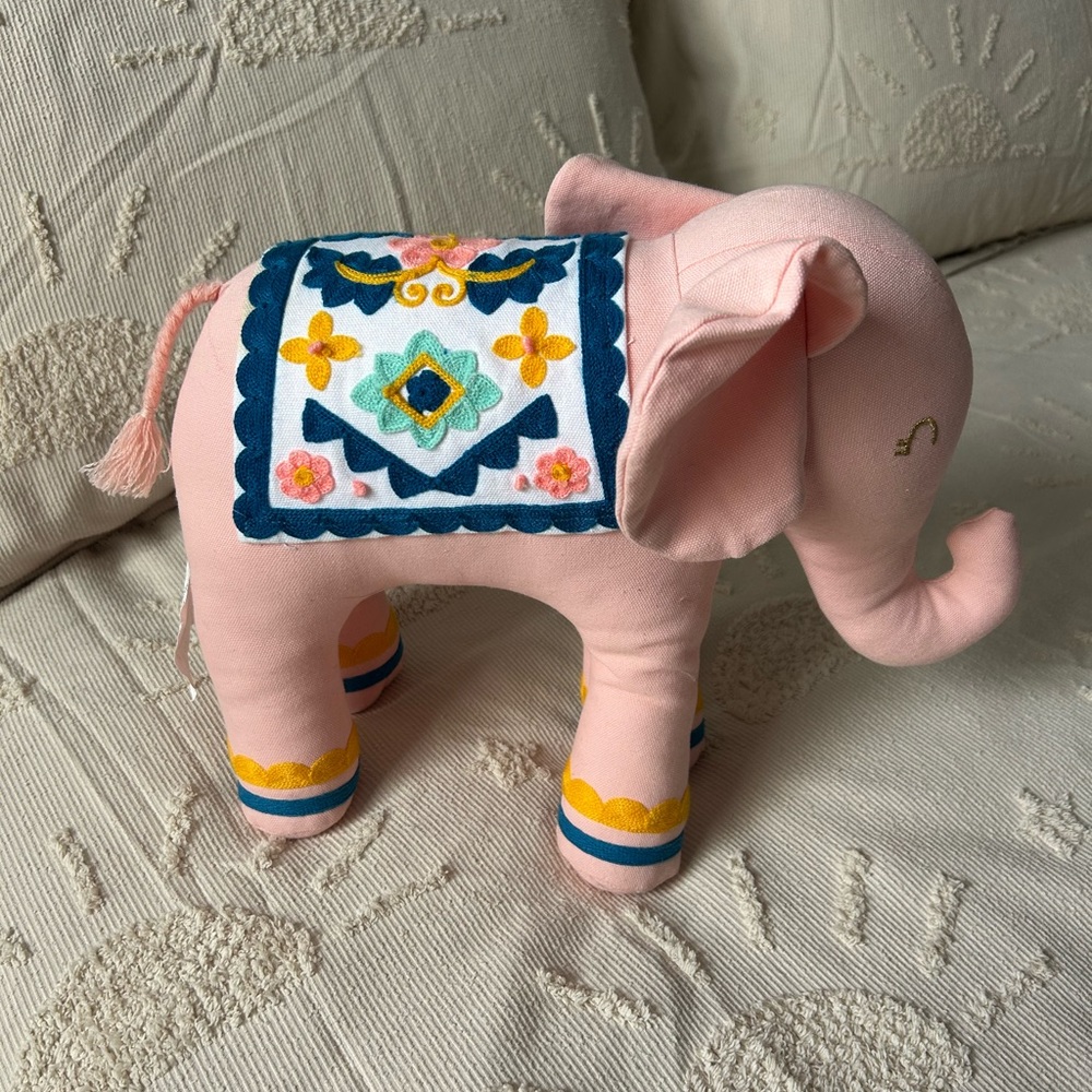 Pillowfort Pink and Blue Elephant Accent Pillow